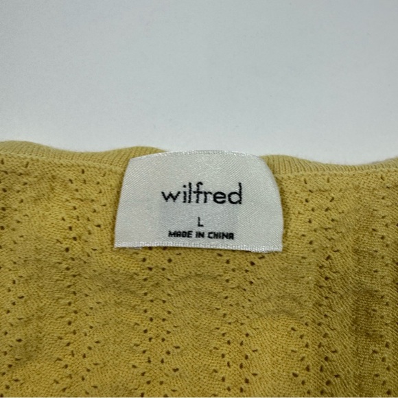 Wilfred Aritzia Parcel Knit Crop Top Yellow Shirt Size Large - Picture 6 of 8
